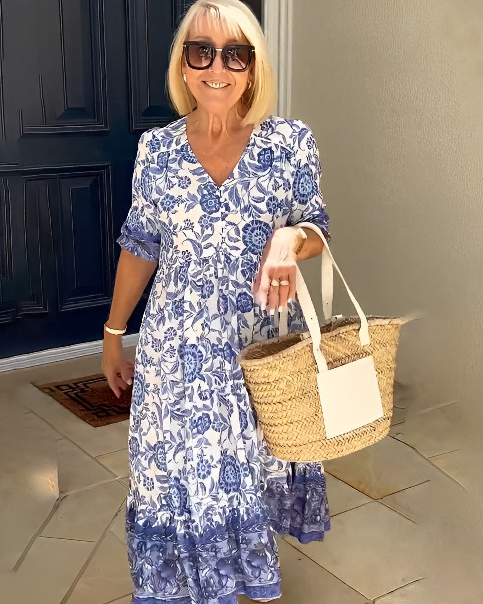Keisha | Vestido Floral con Escote en V Elegante