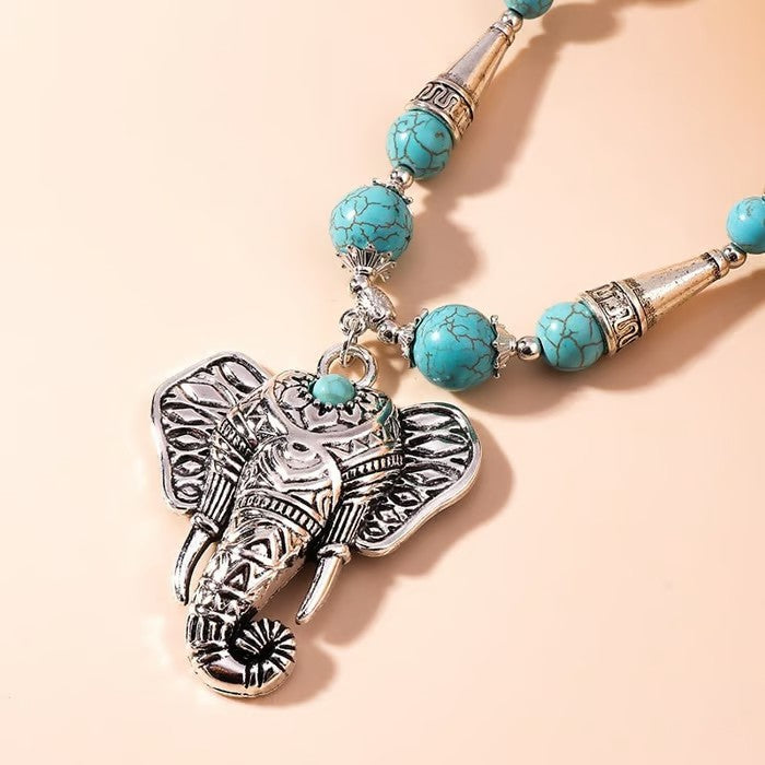 Colgante de Elefante de Turquesa 925