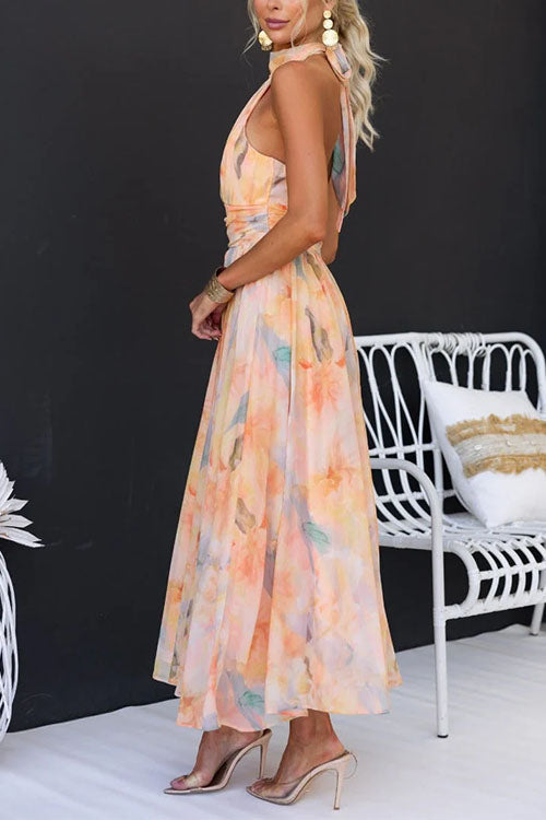 Halter | Vestido Maxi con Estampado