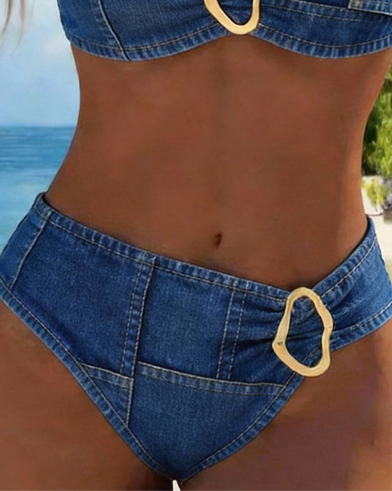 Patricia | Bikini de Dos Piezas con Tirantes y Hebilla de Metal