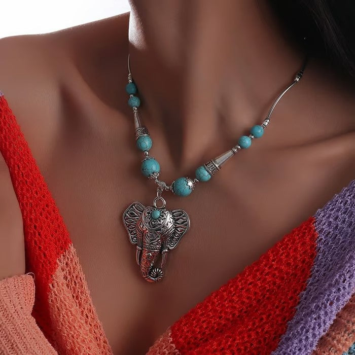 Colgante de Elefante de Turquesa 925