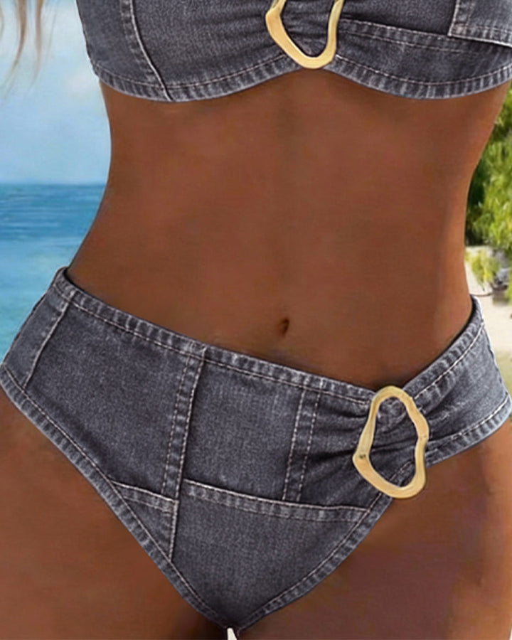 Patricia | Bikini de Dos Piezas con Tirantes y Hebilla de Metal