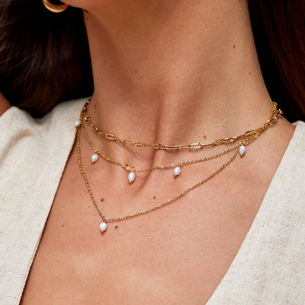 Collar Capa con Gota de Perla Kay