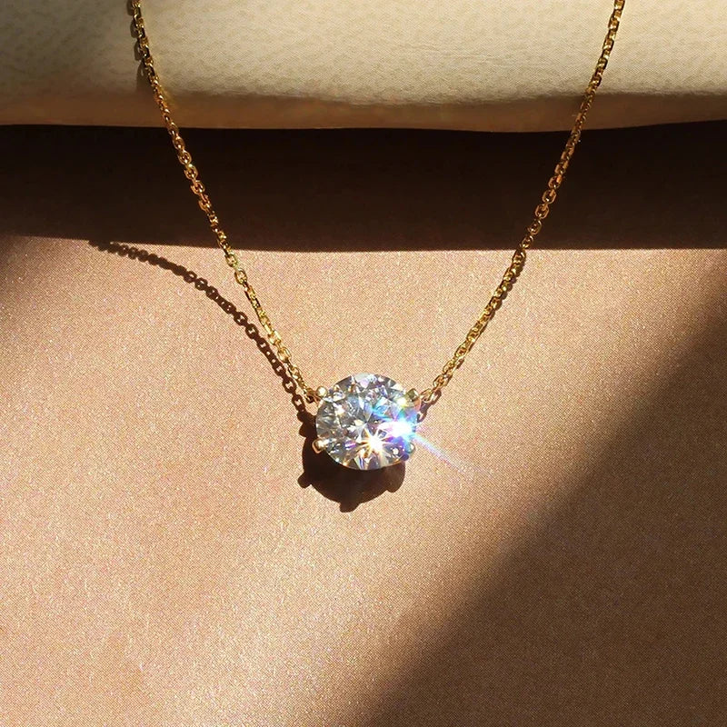 Collar solitario elegante con cristal