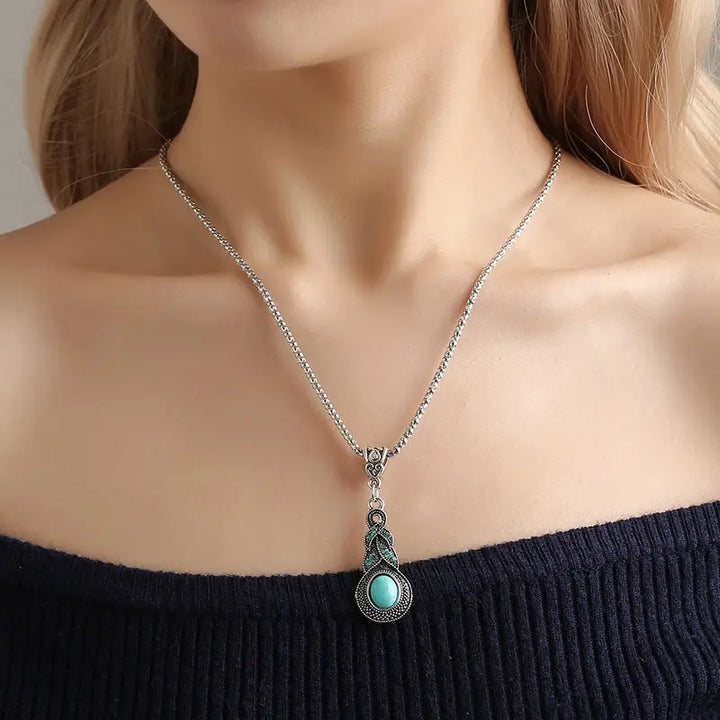 Conjunto de Joyería de Piedras Turquesas Vintage