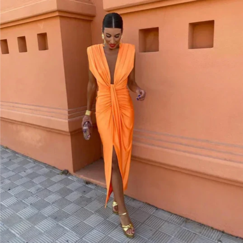 Rosa | Vestido Elegante con Pliegues