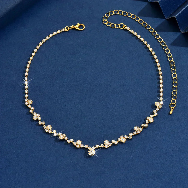 Collar de novia elegante con diamantes