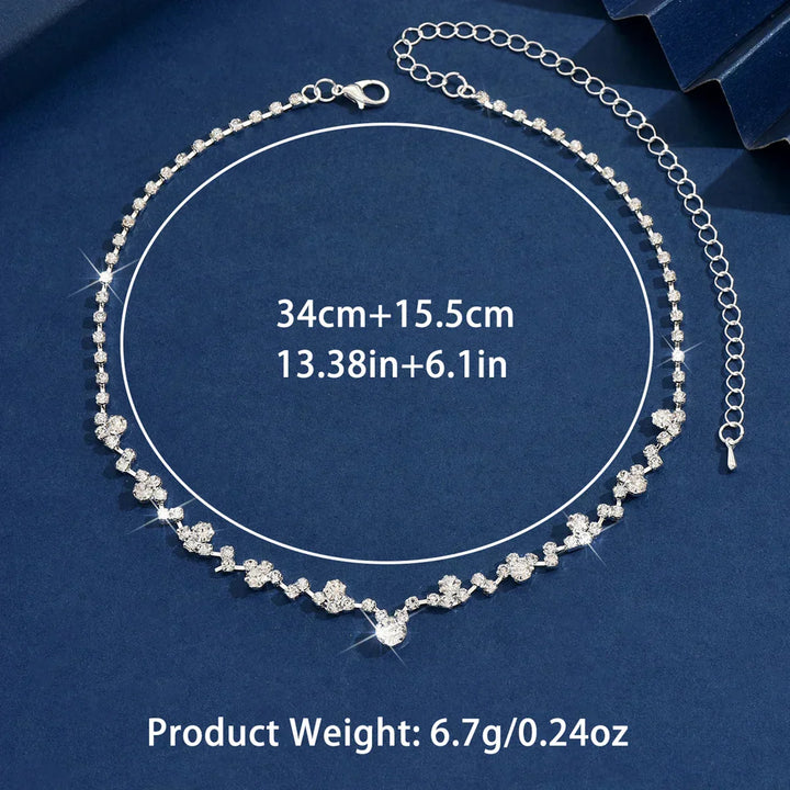 Collar de novia elegante con diamantes