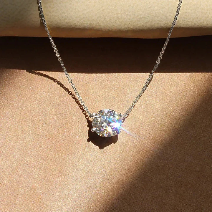 Collar solitario elegante con cristal