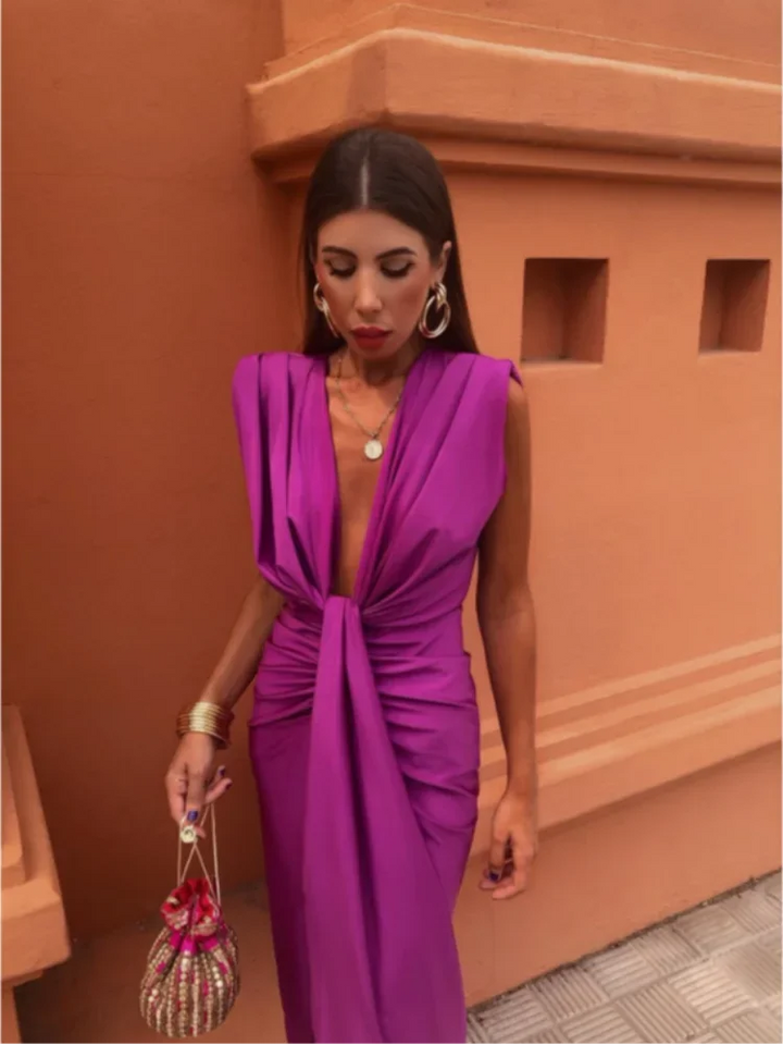 Rosa | Vestido Elegante con Pliegues