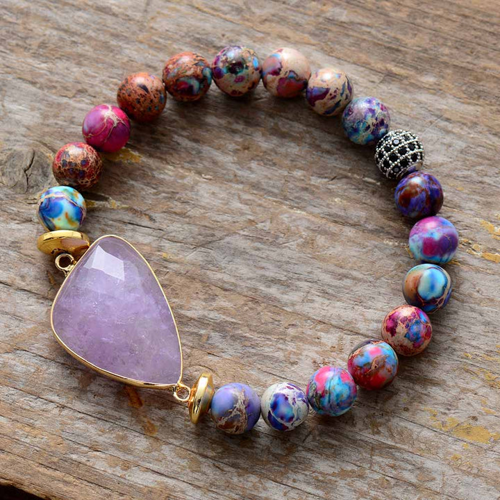 Pulsera de cuentas de amatista Boho-Chic