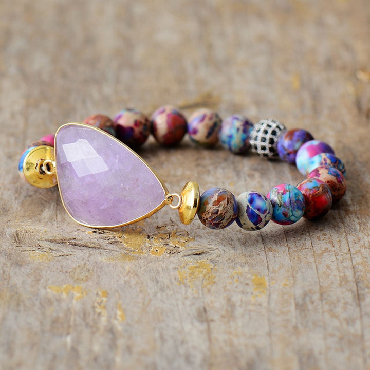 Pulsera de cuentas de amatista Boho-Chic