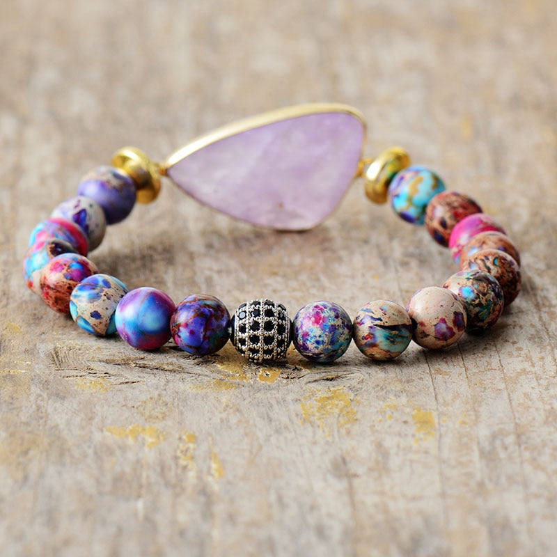 Pulsera de cuentas de amatista Boho-Chic