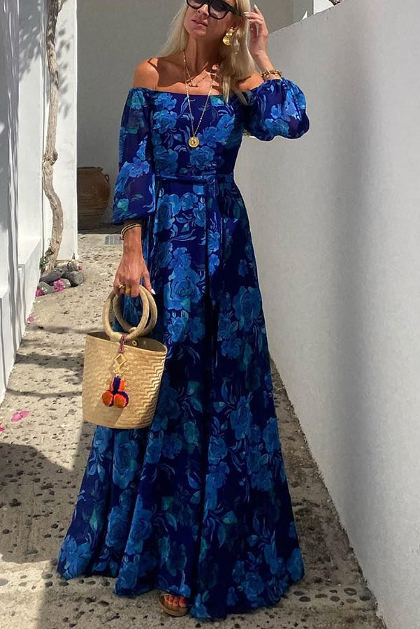 Francesca | Vestido largo con estampado floral