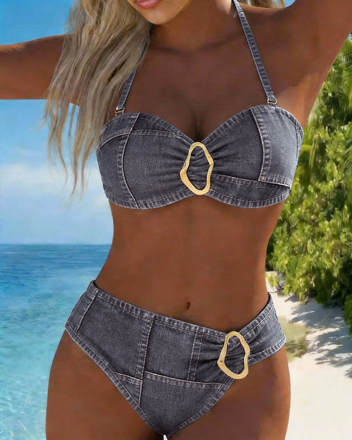 Patricia | Bikini de Dos Piezas con Tirantes y Hebilla de Metal