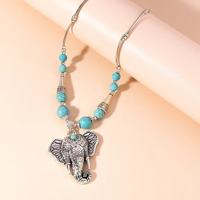 Colgante de Elefante de Turquesa 925