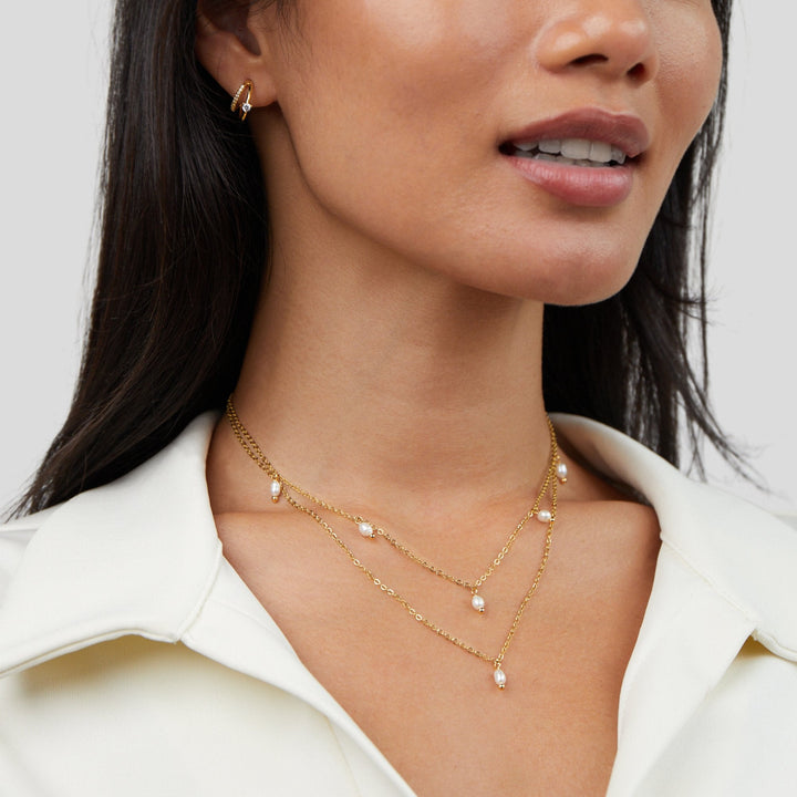 Collar Capa con Gota de Perla Kay