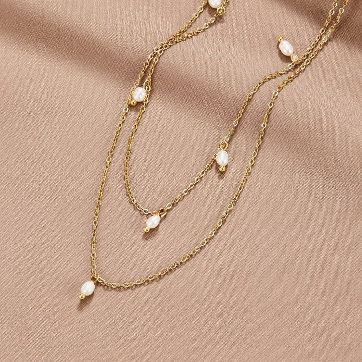 Collar Capa con Gota de Perla Kay