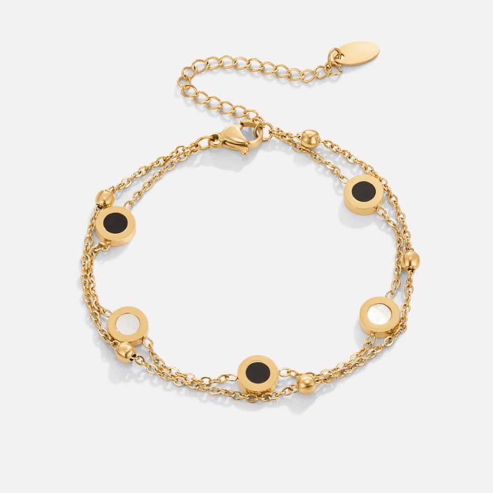 Pulsera de Ónix y Piedra Blanca