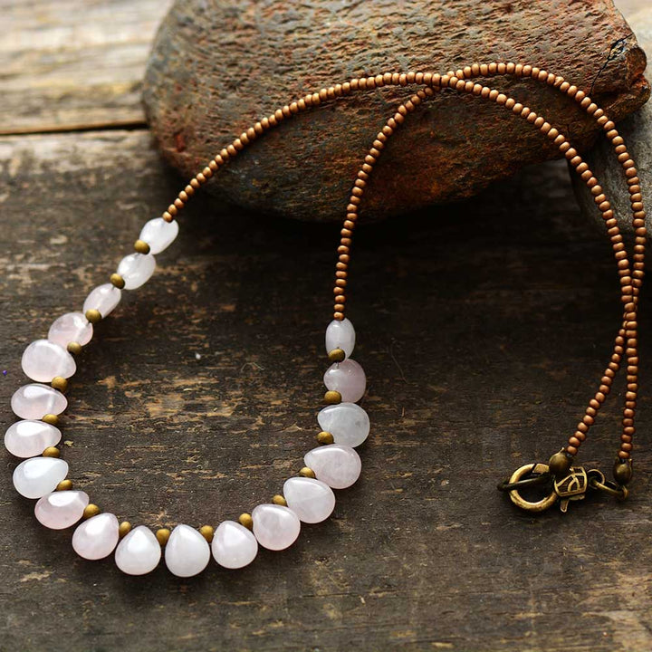 Collar de Cuarzo Rosa Regal