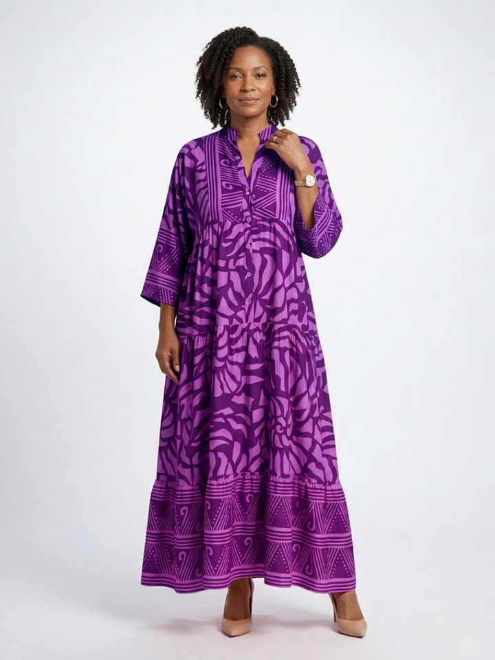 Marielle | Vestido Midi con Botones en el Frente