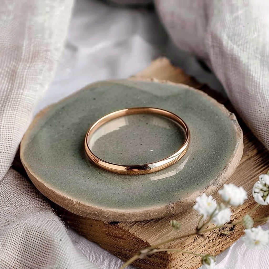 Anillo simple hecho de oro y plata