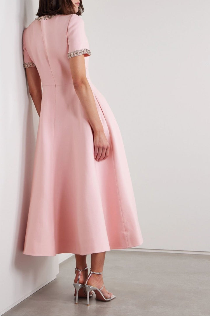 Zoe | Vestido Midi con Lazo y Crystal Embellished